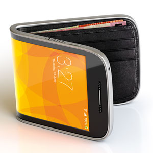 Mobile phone folded to look like a wallet
